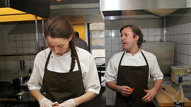 Rene Redzepi at work with one of his chefs.