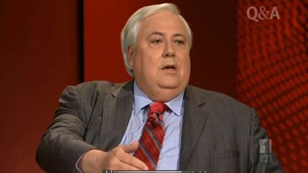 Clive Palmer gave no indication that he knew the person asking the question.