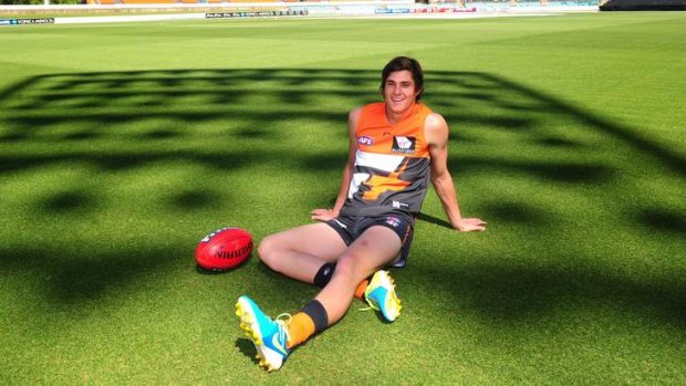 Jack Steele is all smiles at Manuka Oval in Canberra after being drafted by the Greater Western Sydney Giants.