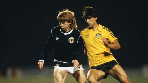 Oscar Crino in action against Scotland in 1985.