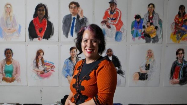 Faces of humanity: Wendy Sharpe is working on a series of portraits of refugees and asylum seekers.