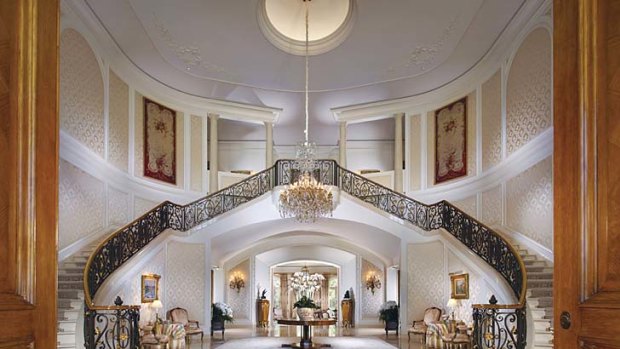A view of the interior of the  mansion once owned by late TV producer Aaron Spelling and his wife Candy in the Holmby Hills neighbourhood of Los Angeles and now owned by Petra.