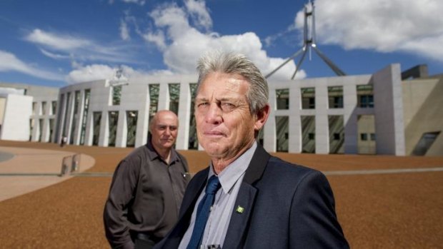  Norfolk Island chief minister Lisle Snell, left, and   Finance  Minister for   Timothy Sheridan in Canberra   earlier this month on their mission to  try to  persuade the federal government to allow sweeping reforms to how the  territory is governed.  