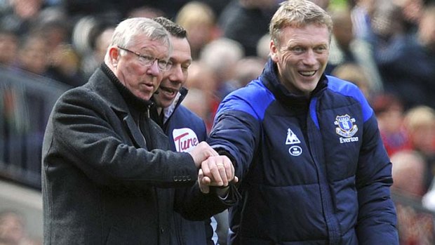 Pass the baton: Alex Ferguson with the man who will replace him at Manchester United, David Moyes.