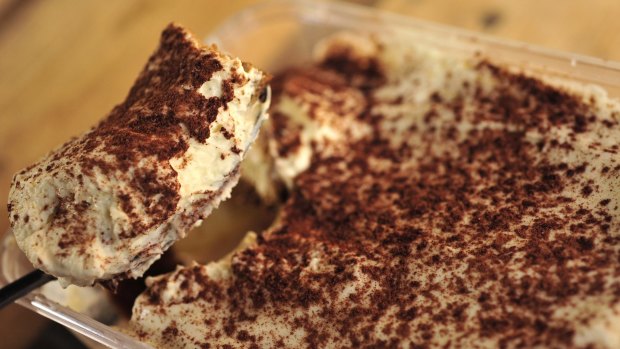 Food & Wine.  Chez Frederic in Braddon food review.   Tiramisu.  28 May 2015.  Canberra Times photo by Jeffrey Chan.