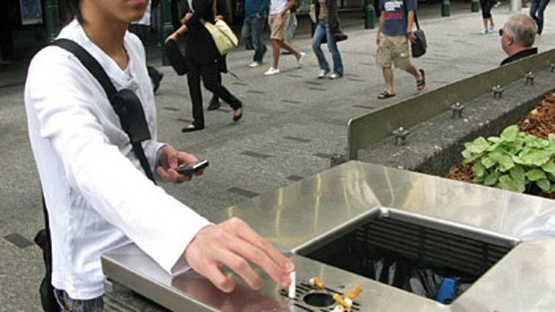 Butting out ... from today, smokers will be fined in the Queen Street Mall.
