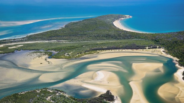 Unique ... an aerial view of the township of 1770 and its surrounding coastline.