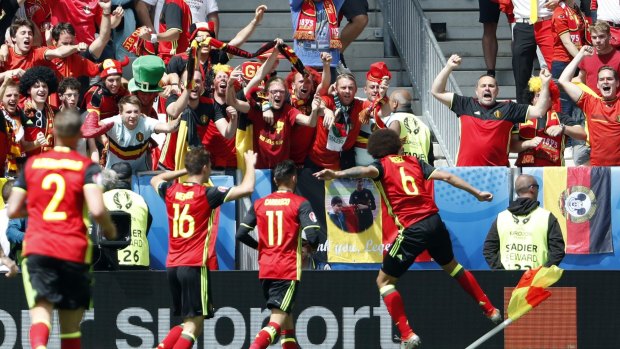 Belgium's Axel Wiesel heads home against    Ireland on Saturday.