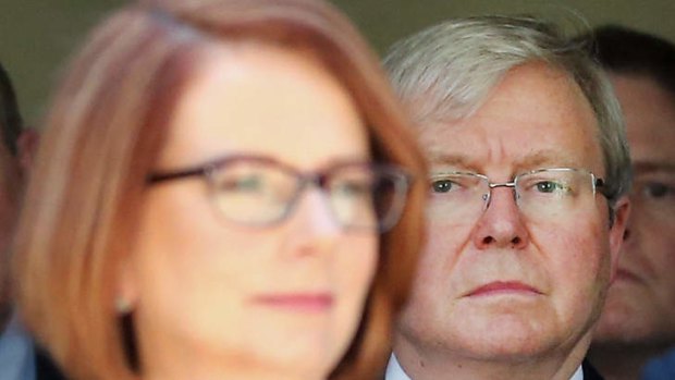 Former Prime Ministers of Australia, Julia Gillard and Kevin Rudd.