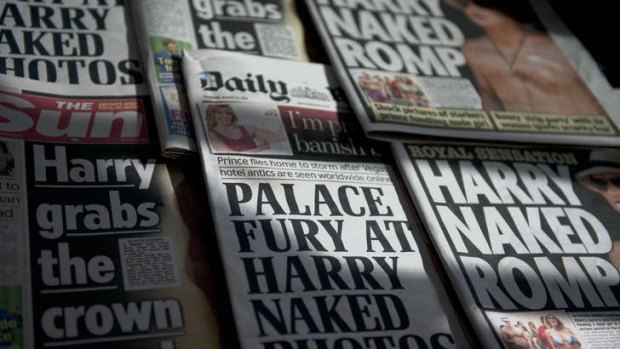 Making news ... the Harry story has dominated the British tabloids but the nude images have not been published.