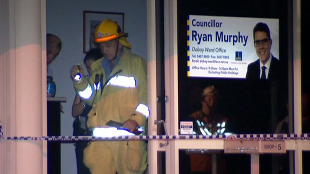 Councillor Ryan Murphy's Cannon Hill office was firebombed.