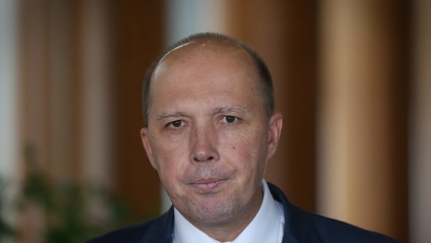 Immigration minister Peter Dutton pictured at Parliament House in Canberra on March 2.