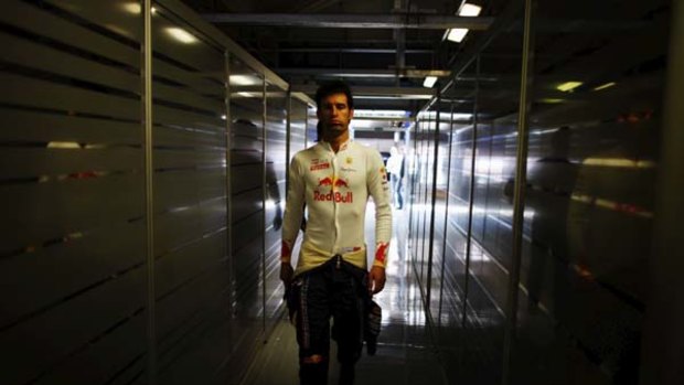 Leading man ... Mark Webber prepares for qualifying at the Italian Grand Prix.