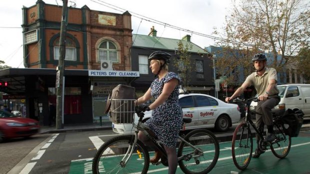 Widespread confusion ... Susan Goodwin says the downside to the cycleways is riders aren't always able to trigger the traffic lights.