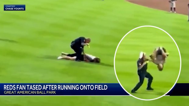 Baseball fan Tasered after invading pitch