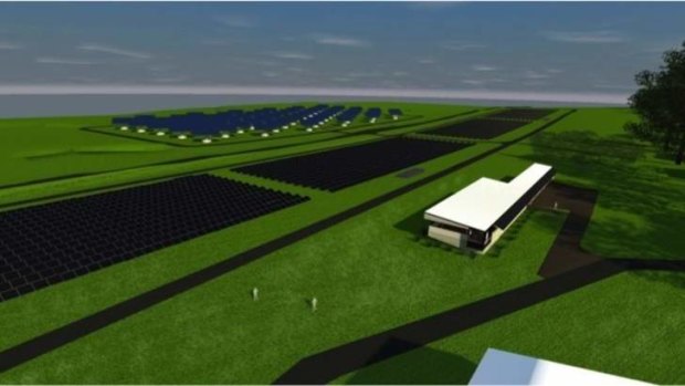 Artist's impression of Queensland's largest solar photo-voltaic centre to be built at UQ-Gatton in 2014