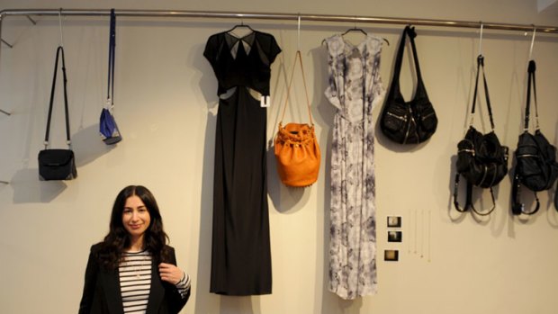 Loren Abood offers styling tips at her women's fashion store Bloodorange in Elizabeth Bay in Sydney.