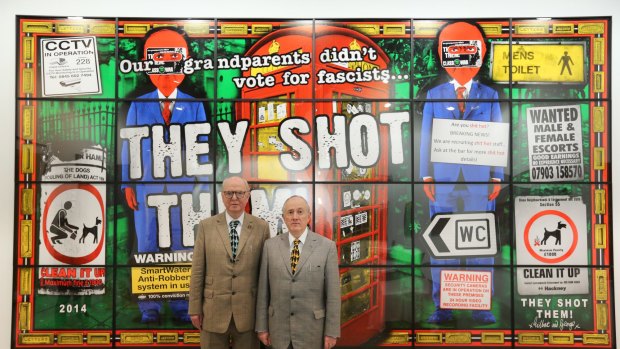 UK artists Gilbert & George were unmissable at Art Stage Singapore.