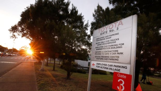 The sun rises on the last day at Toyota's Altona plant. 