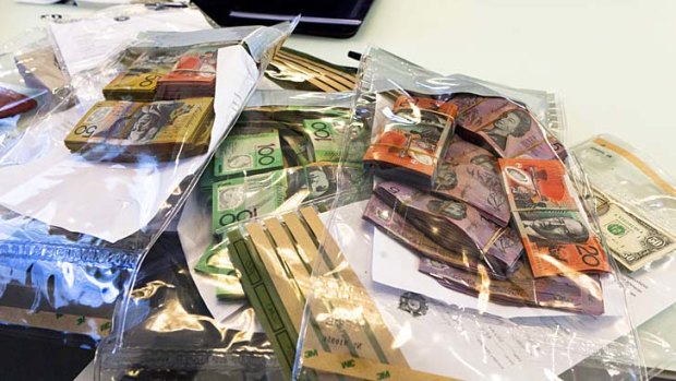 Part of the $4 million cash seized by police in the raids.