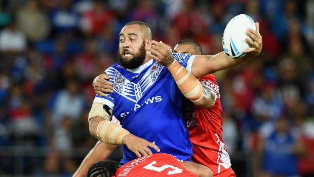 Great to watch: Sam Kasiano and his Samoan teammates joined Tonga in putting on a great spectacle.