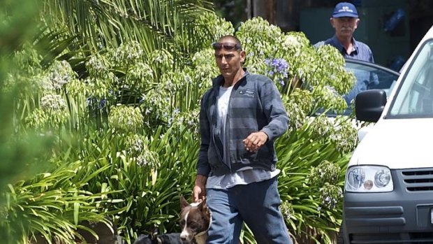 Charges laid: Peter Avraam, 41, at his home in Melbourne's west. RSPCA inspectors are investigating the treatment of animals on his property.