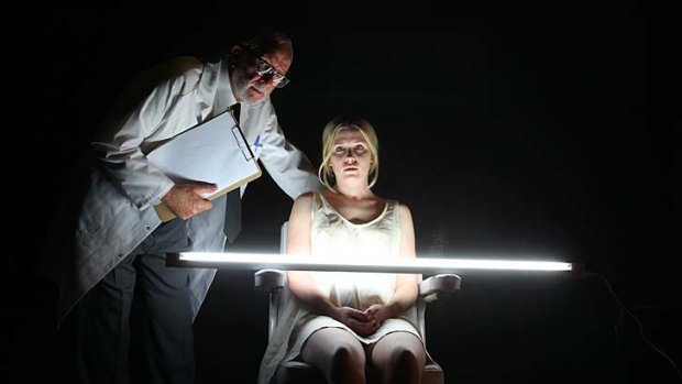 Dangerous liaison: Harriet Dyer, with Robert Alexander, stars as a young woman fighting against tradition in <i>Machinal</i>.