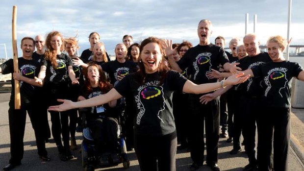 ''When our choirs perform, the audiences usually give a standing ovation'' &#8230; Tania de Jong stands in front of one of her singing groups. She is starting a choir in Sydney for people from all walks of life.