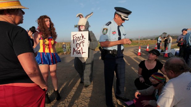 Troubled operations: Anti-CSG protesters in Gloucester last year. 