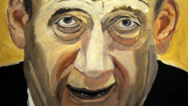 Working through unresolved issues?: A detail of a portrait by George W Bush of former Israeli Prime Minister Ehud Olmert.