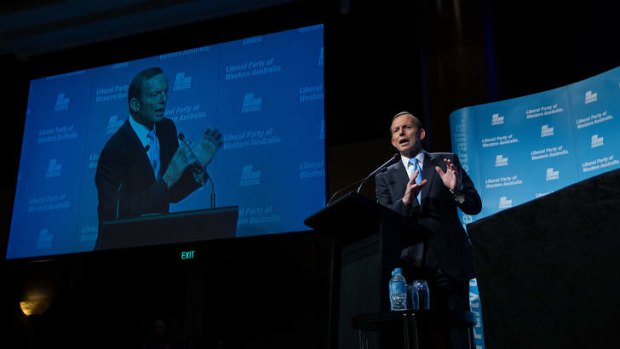 Tweaking rules: Prime Minister Tony Abbott in Perth.