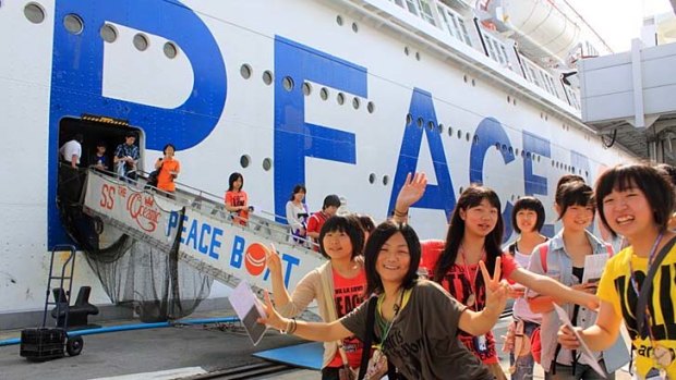 Excited: Fukushima youth ambassadors are Australia-bound.