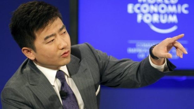 Rising star: Rui Chenggang, seen here moderating a session at the World Economic Forum in Davos in 2011, has been detained.