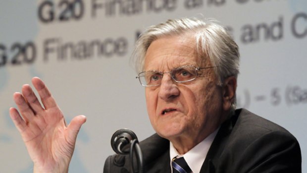 European Central Bank president Jean-Claude Trichet speaks after meeting with G20 finance ministers in South Korea.