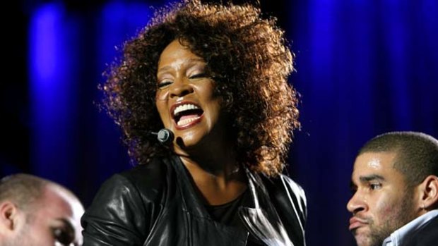 Fans were calling mayday as a "disorientated" Whitney Houston "struggled" through her debut Australian performance in Brisbane.