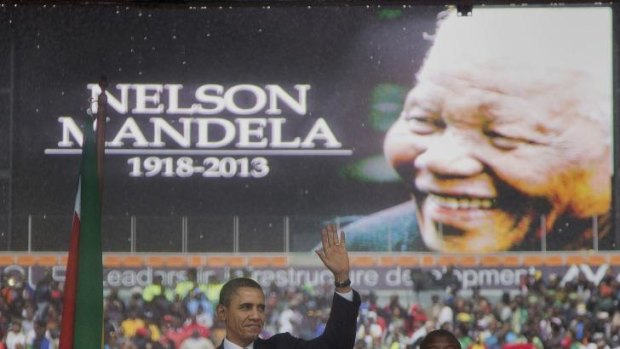 Barack Obama called Nelson Mandela a "giant of history".