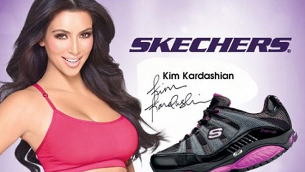 Big promise ... Kim Kardashian endorses the Skechers sneakers that customers are now entitled to refunds for.