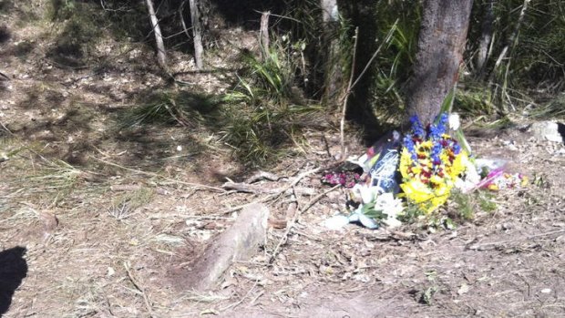 "Something has got to change" ... a floral tribute at the scene where Bayden and Shane died.