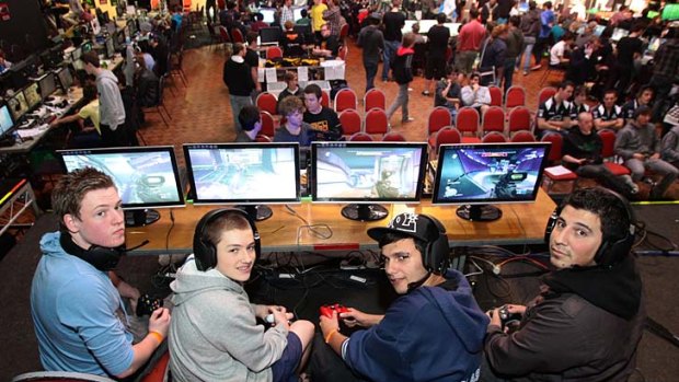 Halo Reach teams at the Australian Cyber League in Sydney include Team Fury (above, from left) Nick Guyder, Aidan Douse, Pete Gardiner and Damian Castano.
