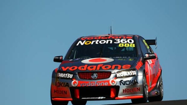Craig Lowndes drives the #888 Team Vodafone Holden.