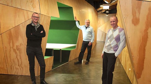 Plus Architecture directors Ian Briggs, Rainer Strunz and Craig Yelland in their ''playful, fun'' office.