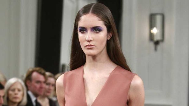 Coming to Australia ... a model wears shows off a dress designed by Victoria Beckham.