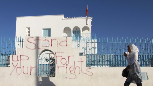 After the spring: Anti-corruption graffiti in Sidi Bouzid, Tunisia.