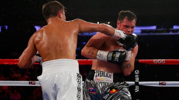 Cop that: Gennady Golovkin delivers a right hand to the face of Daniel Geale.