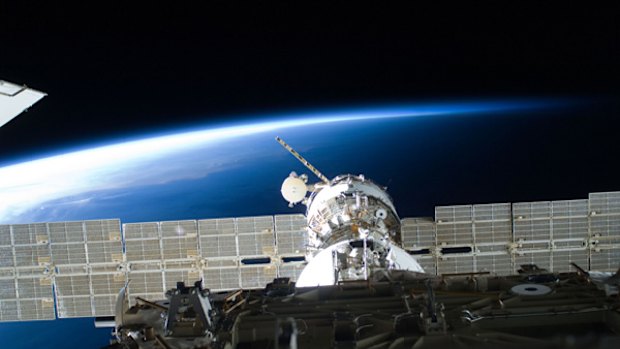 The International Space Station as snapped by a space walking astronaut.