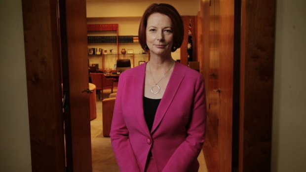 Prime Minister Julia Gillard poses for a portrait in her Parliament House on Thursday.