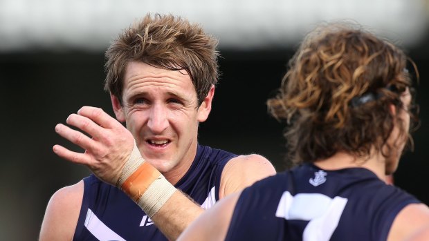 Subbed out - Michael Barlow did not impress coach Ross Lyon in Sunday's Western Derby.