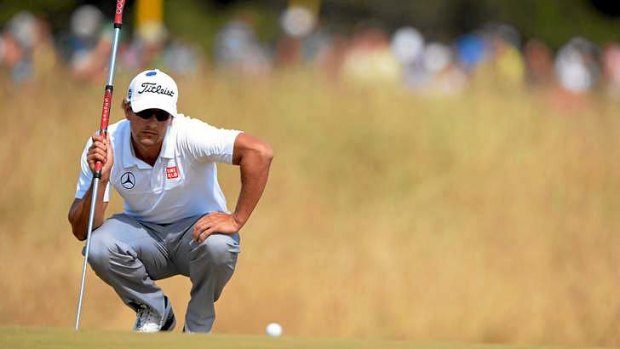 In the hunt: Adam Scott is seeking to become the first Australian to win the British Open in 20 years.
