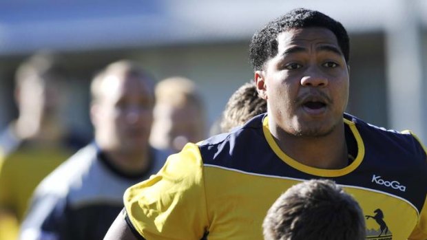 Ita Vaea trains with the Brumbies on Sunday ahead of Tuesday night's clash against Wales at Canberra Stadium.