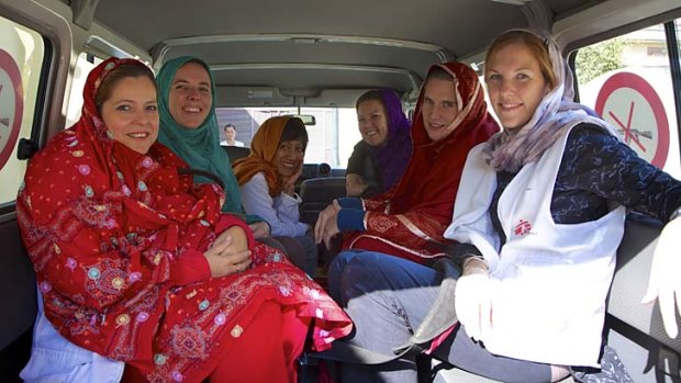 There to help: Dr Jenny Jamieson (far right) with fellow international medical workers in Kunduz.